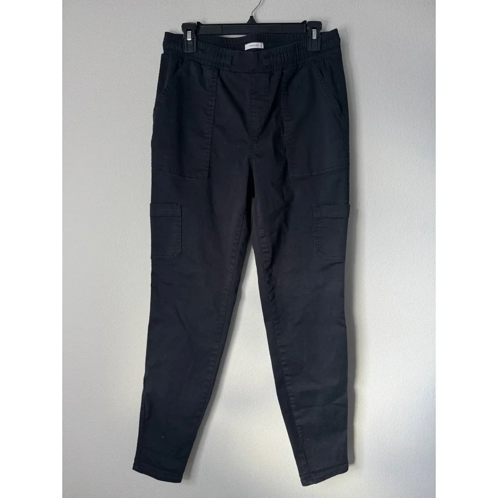 Maurices‎ Womens Black Cargo Utility Jogger Pants Size Medium Regular Stretch
